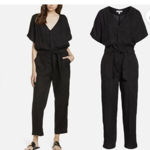 Joie Women's Frodina Linen Dolman Sleeves Romper/Jumpsuit - L
